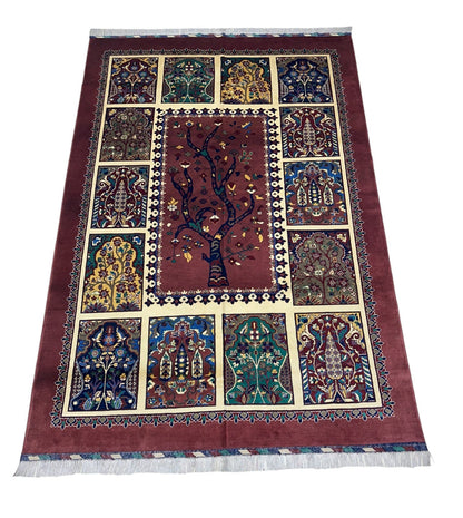Hand-Knotted Afghani Tree of Life Wool Rug – 6’6″  x  9’6″