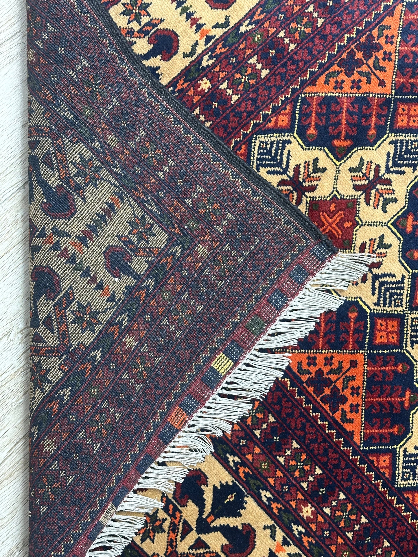 Hand-Knotted Afghani Yusufi Wool Rug – 6’7″  x  10’0″