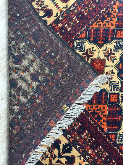 Hand-Knotted Afghani Yusufi Wool Rug – 6’7″  x  10’0″