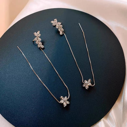 Kwiatowy nawlekacz kolczyków na ucho typu ear cuff