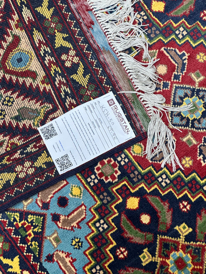 Hand-Knotted Afghani Kashi Wool Rug – 6’9″  x  9’6″