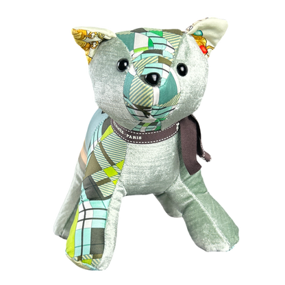 Vintage Silk Scarf Patchwork Kitten