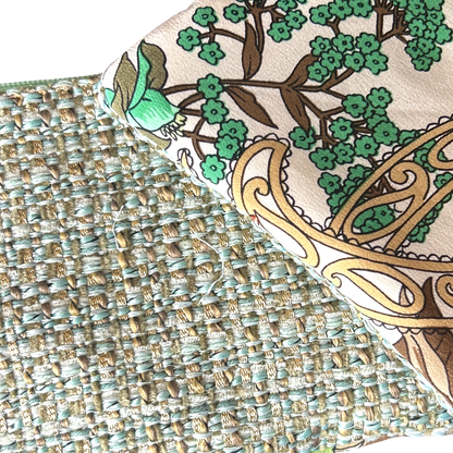 Garden Trellis Vintage Silk Scarf Coffee Run Keychain Bag