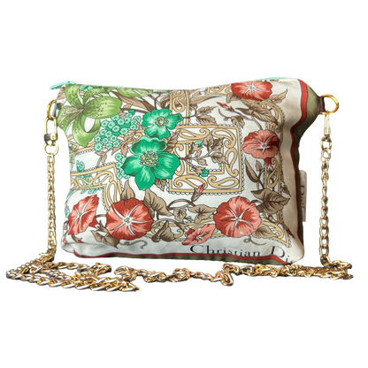 Garden Trellis Vintage Silk Scarf Crossbody Bag