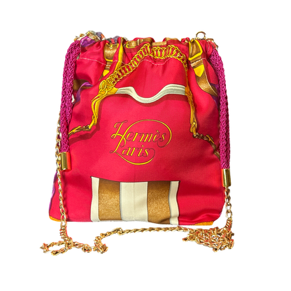 Grand Manege Vintage Scarf Drawstring Crossbody Bag