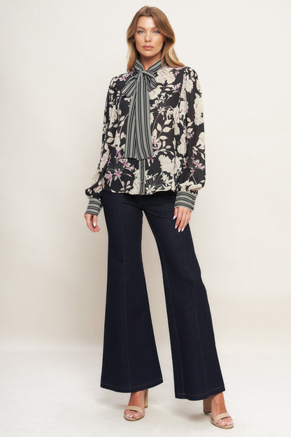 Top nero intrecciato Garden Glam