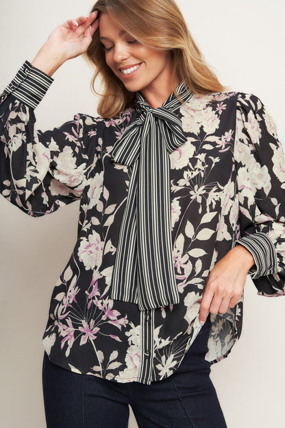 Top nero intrecciato Garden Glam