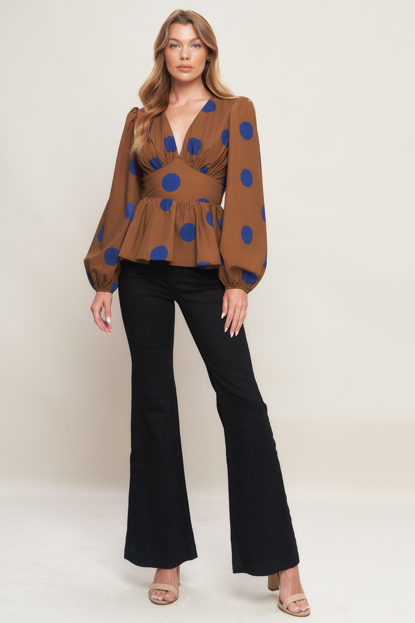 TOP INTRECCIATO BLUE MOON DOTS