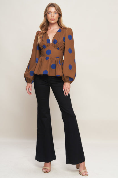 TOP INTRECCIATO BLUE MOON DOTS