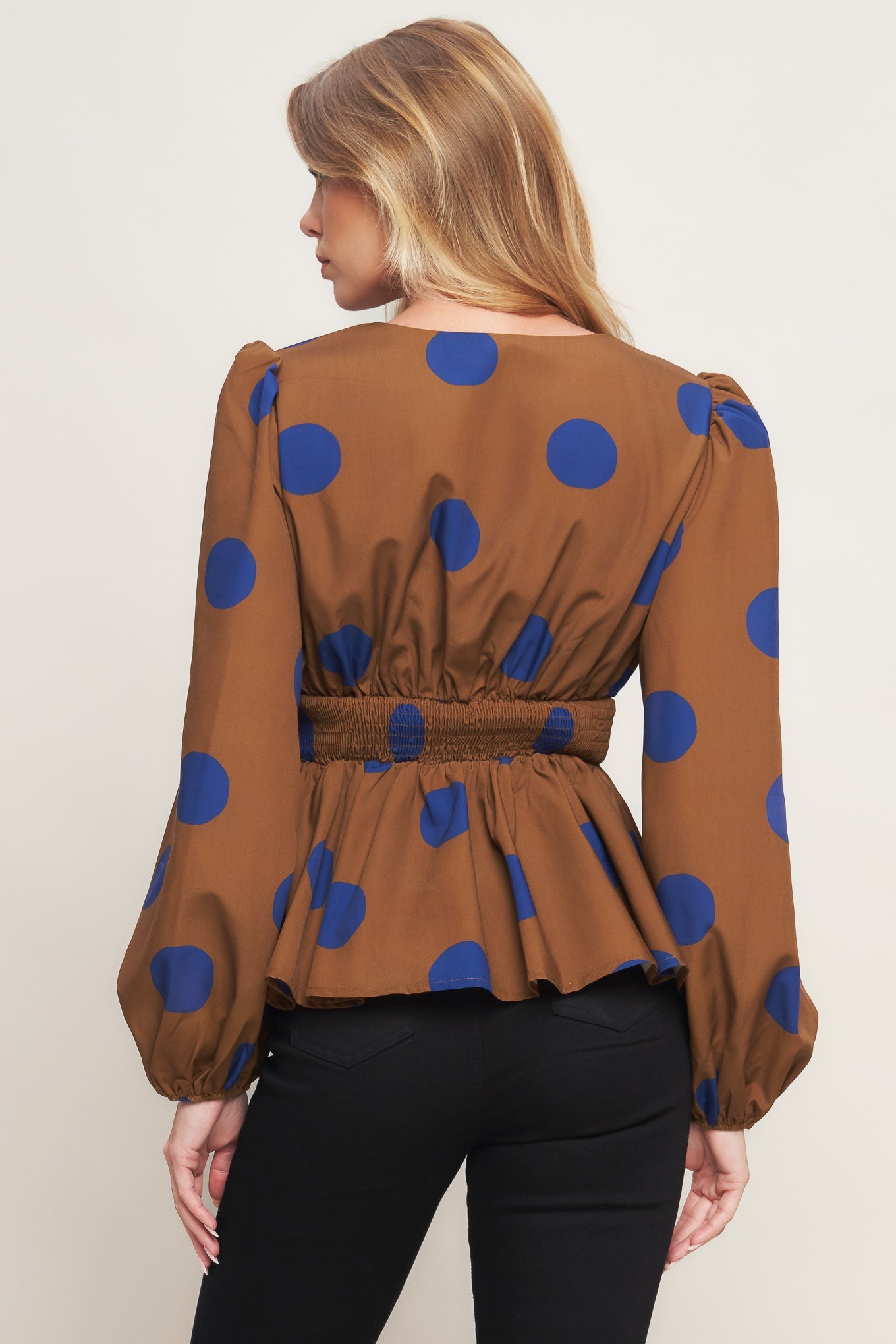 TOP INTRECCIATO BLUE MOON DOTS
