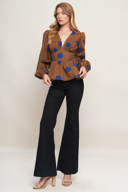 TOP INTRECCIATO BLUE MOON DOTS