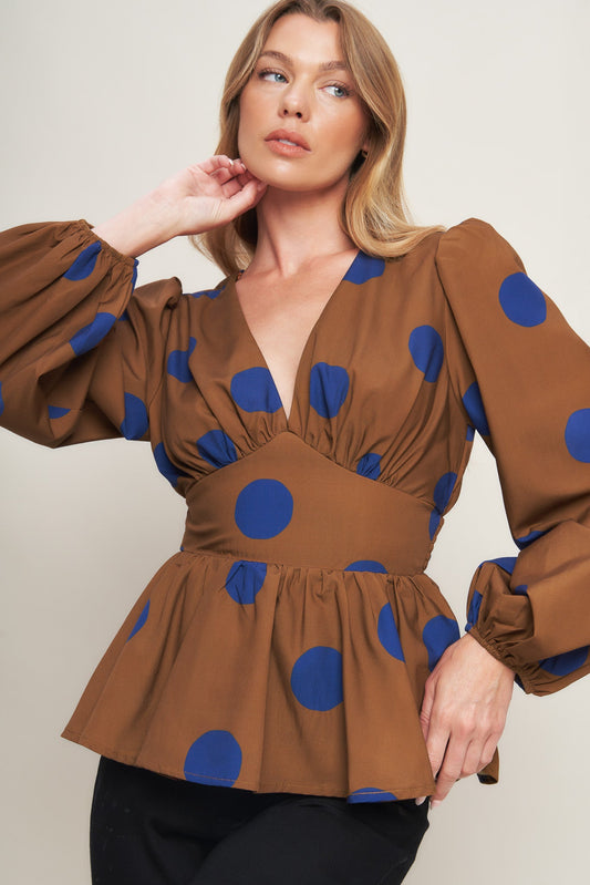 TOP INTRECCIATO BLUE MOON DOTS