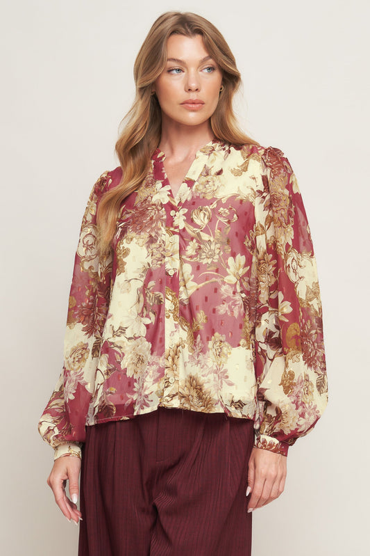 Top intrecciato floreale Chateau