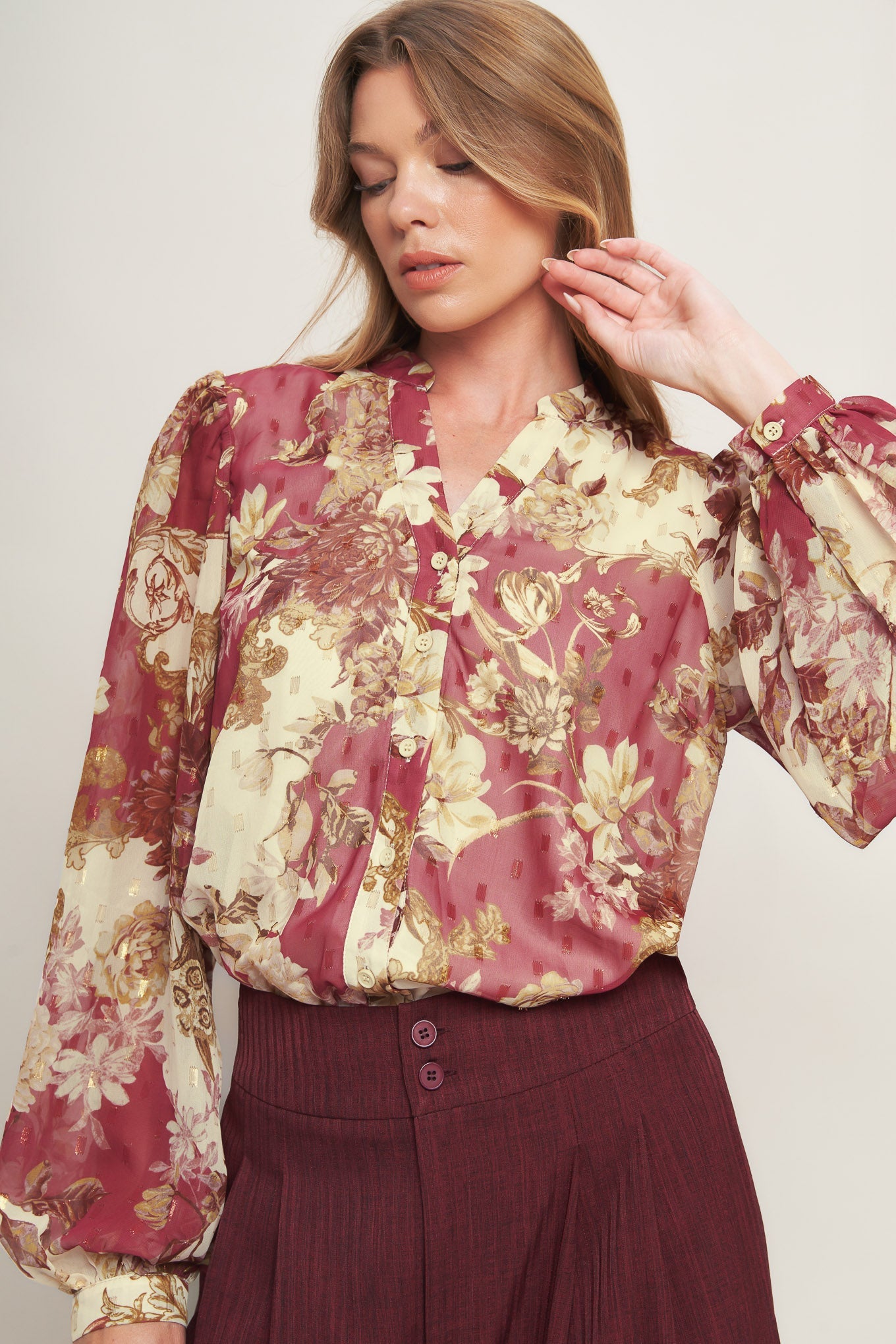 Top intrecciato floreale Chateau