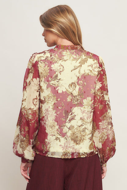 Top intrecciato floreale Chateau
