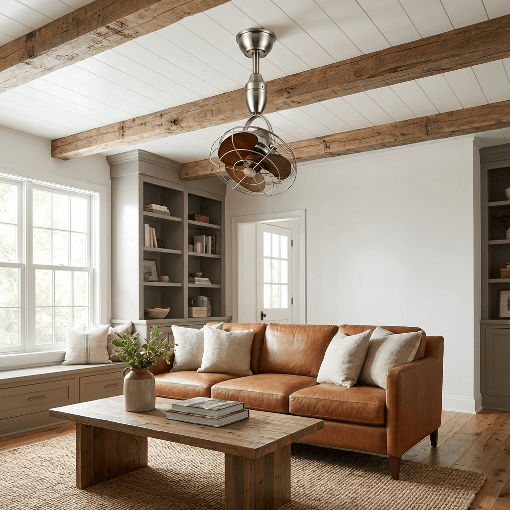 Industrial Cage Ceiling Fan | Modern Ceiling Fans with Nickel Finish 2
