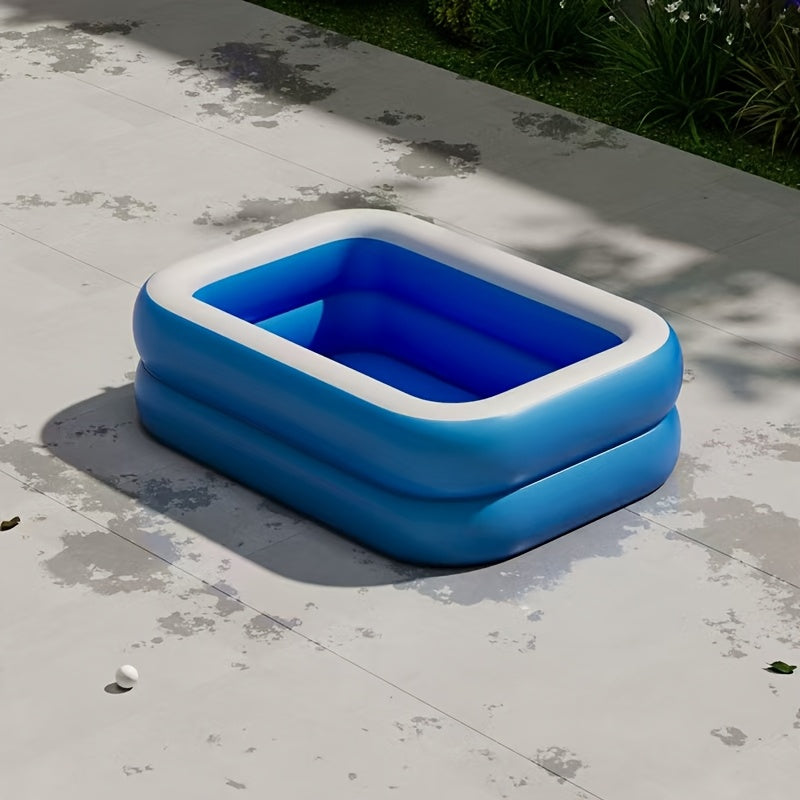 Inflatable Family Swimming Pool | Spacious Rectangular Design with Three-Ring Stability 3
