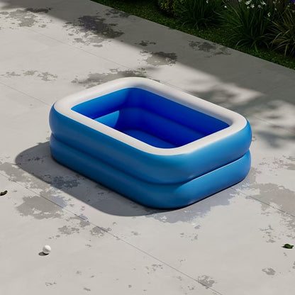 Inflatable Family Swimming Pool | Spacious Rectangular Design with Three-Ring Stability 3
