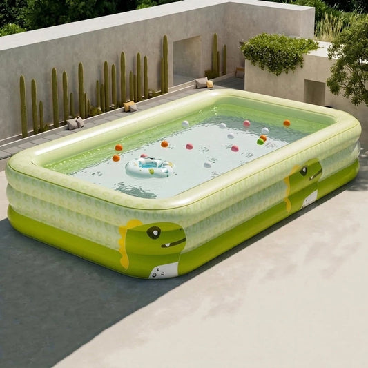 Inflatable Family Swimming Pool | Spacious Three-Tier Design for 4-6 People 0