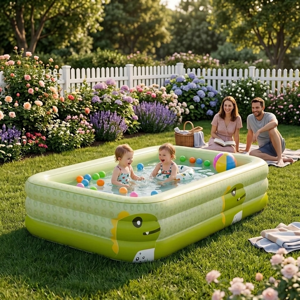 Inflatable Family Swimming Pool | Spacious Three-Tier Design for 4-6 People 2