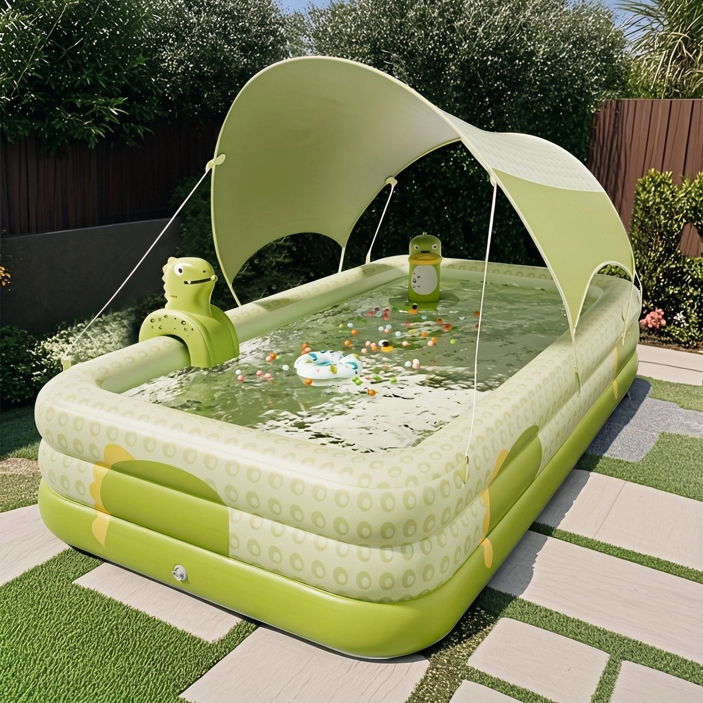 Inflatable Family Swimming Pool | Spacious Three-Tier Design for 4-6 People 7