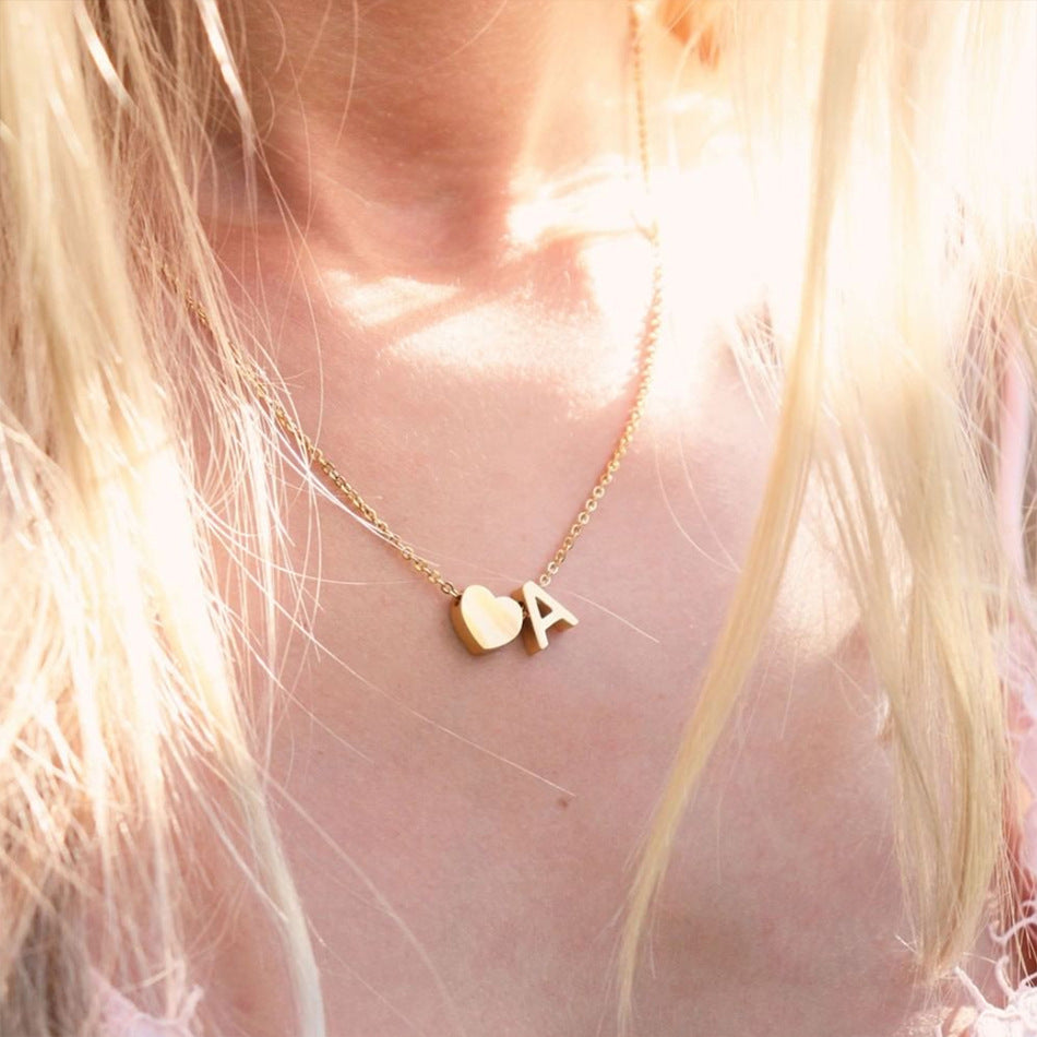 Initial Letter Necklace | Personalized Gold-Plated Stainless Steel 1