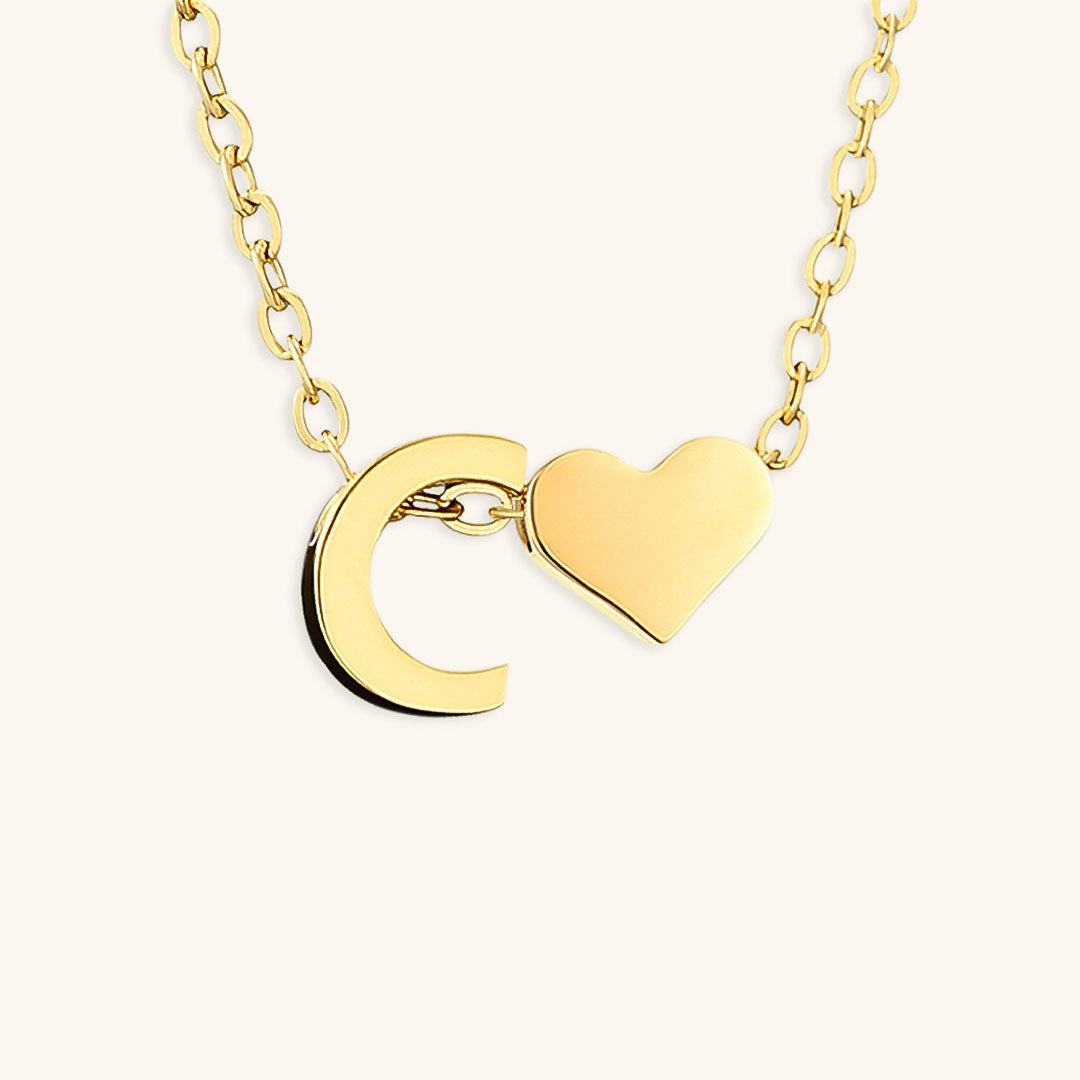 Initial Letter Necklace | Personalized Gold-Plated Stainless Steel 12