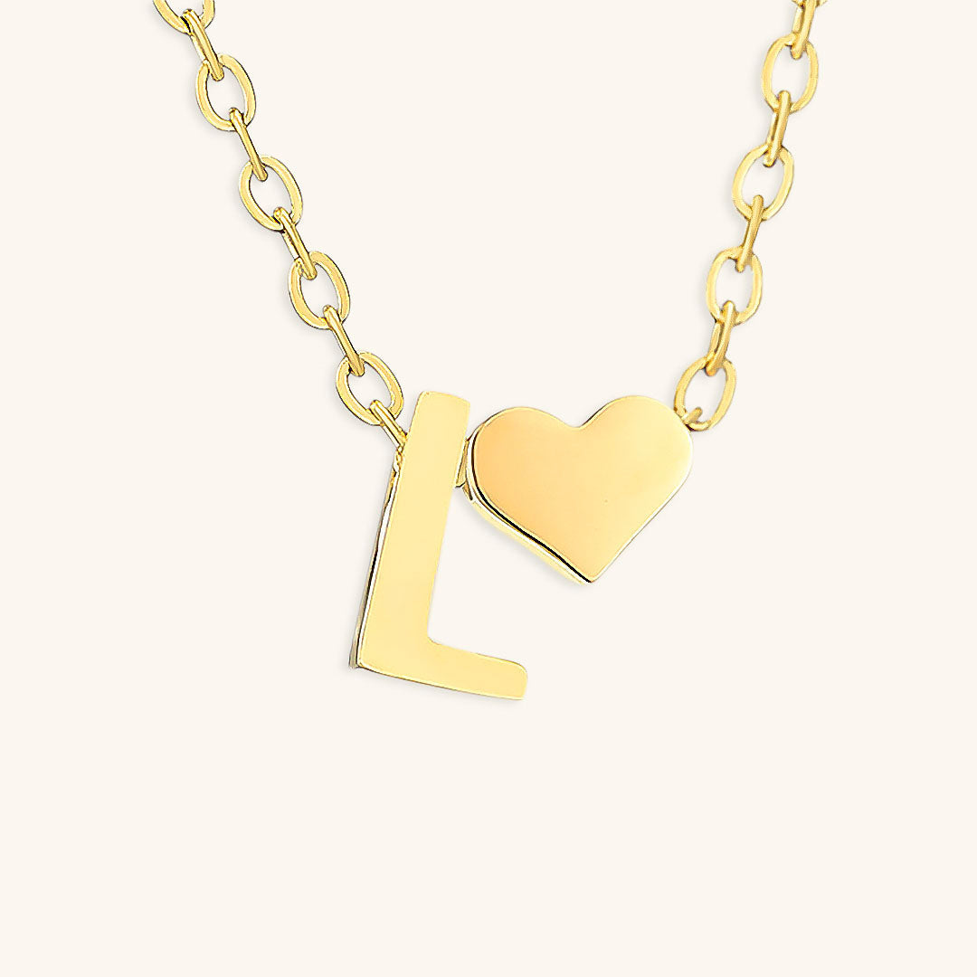 Initial Letter Necklace | Personalized Gold-Plated Stainless Steel 28