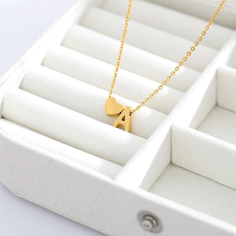 Initial Letter Necklace | Personalized Gold-Plated Stainless Steel 3
