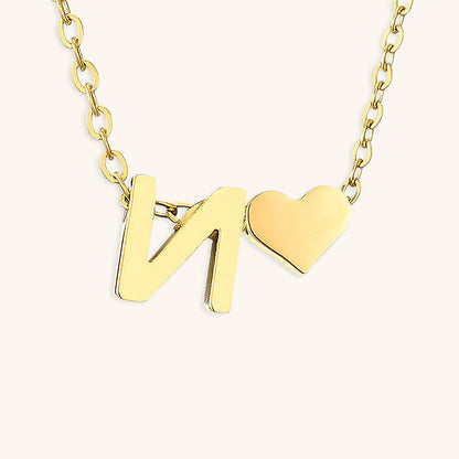 Initial Letter Necklace | Personalized Gold-Plated Stainless Steel 42
