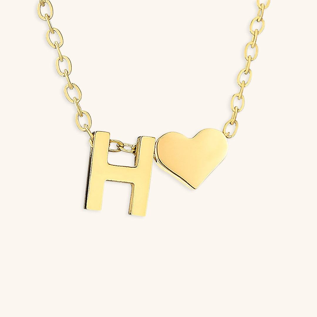 Initial Letter Necklace | Personalized Gold-Plated Stainless Steel 43