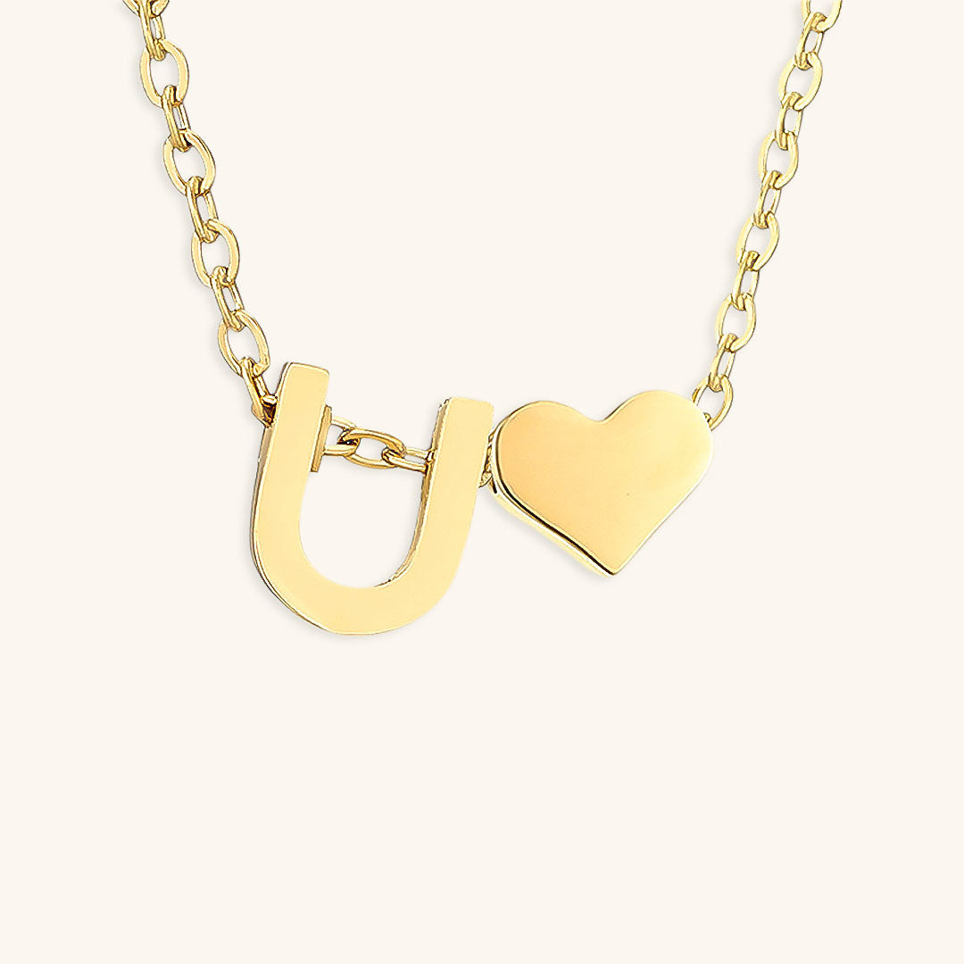 Initial Letter Necklace | Personalized Gold-Plated Stainless Steel 45