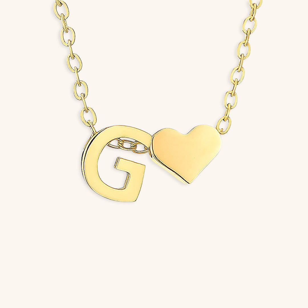 Initial Letter Necklace | Personalized Gold-Plated Stainless Steel 54