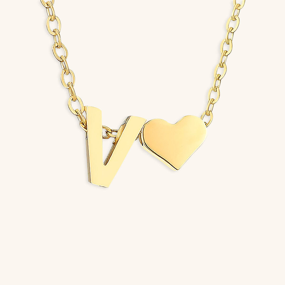 Initial Letter Necklace | Personalized Gold-Plated Stainless Steel 58