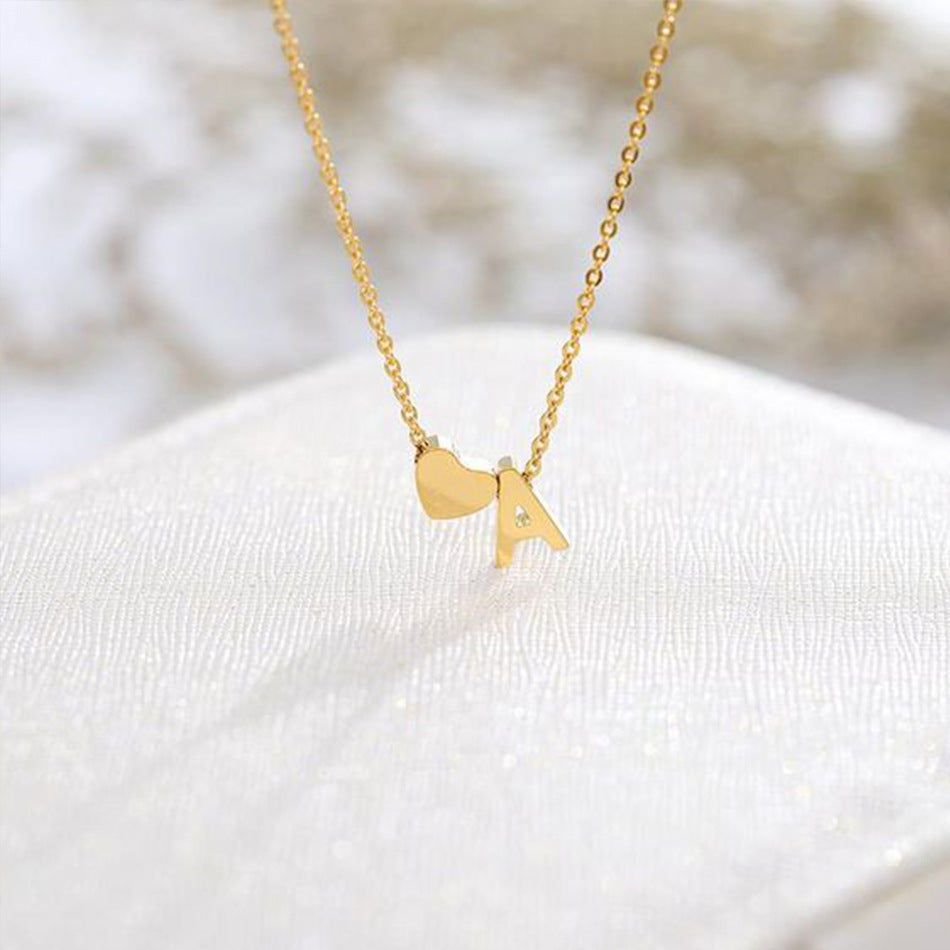 Initial Letter Necklace | Personalized Gold-Plated Stainless Steel 6