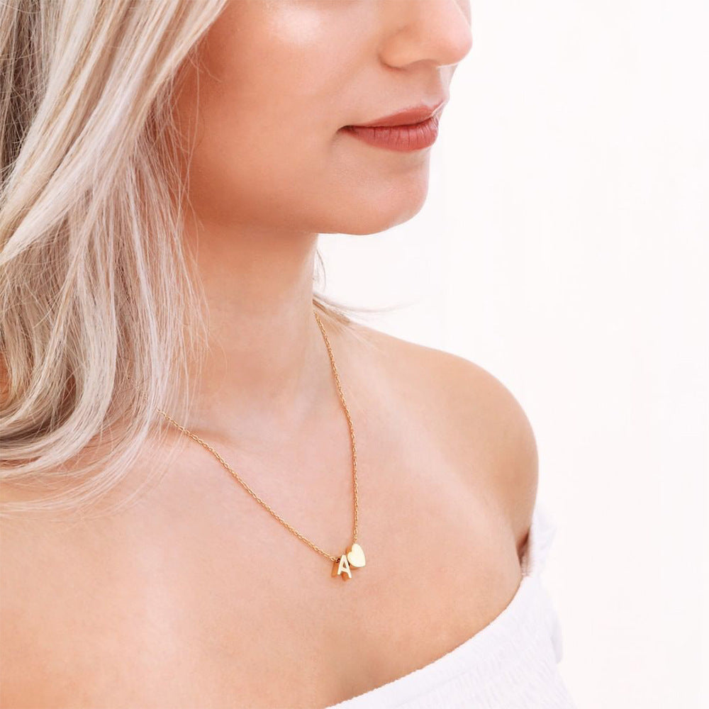 Initial Letter Necklace | Personalized Gold-Plated Stainless Steel 7