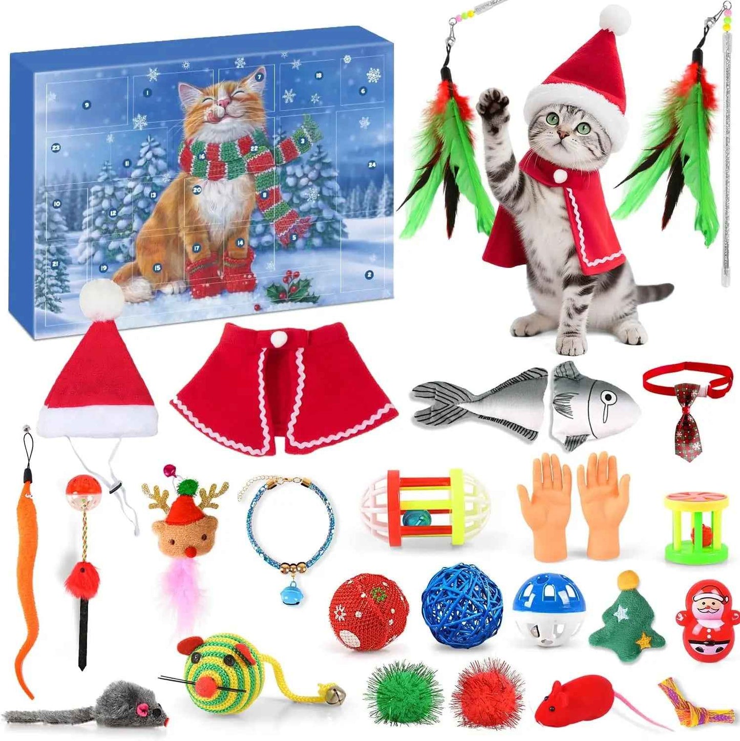 Interactive Cat Advent Calendar | Engaging Toys for Holiday Fun 0