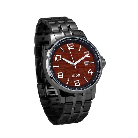 Jarrah-klocka rostfritt stål armband gunmetal - herrar