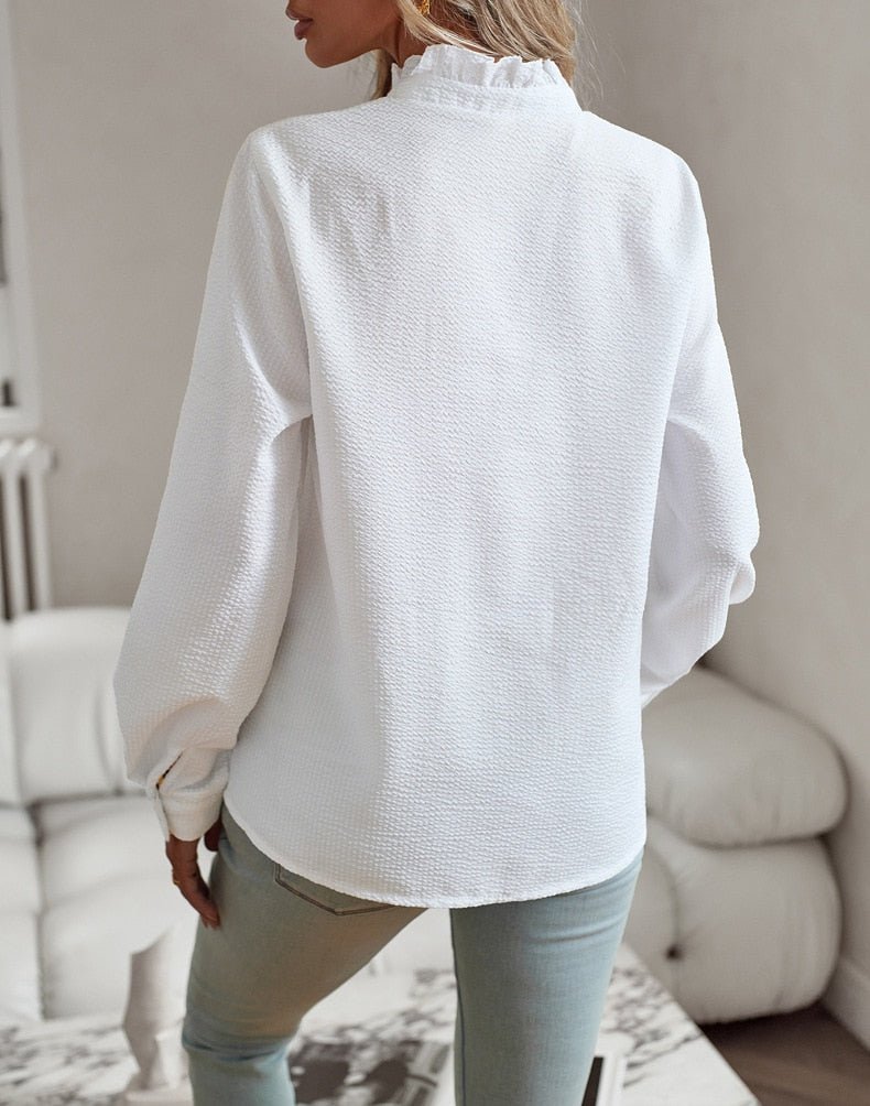 Johanne Long Sleeve Blouse | Romantic Ruffle Design for Elegant Style 3