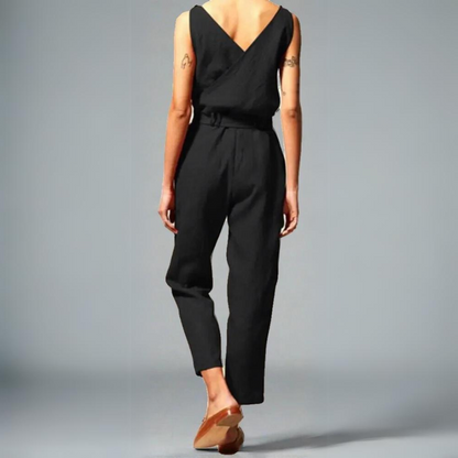 DALIA | Linnen jumpsuit met V-hals