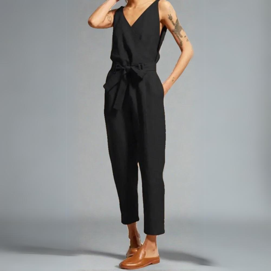 DALIA | Linnen jumpsuit met V-hals