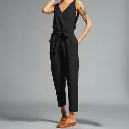 DALIA | Linnen jumpsuit met V-hals