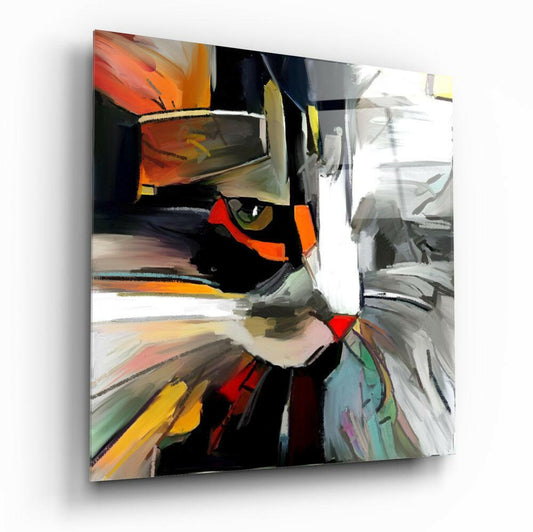 Abstrakt katteglass veggkunst