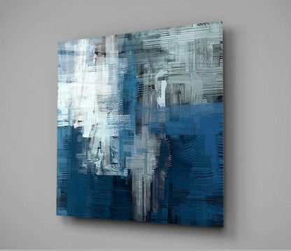 Arte de pared de vidrio táctil azul