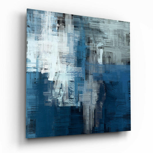 Arte de pared de vidrio táctil azul