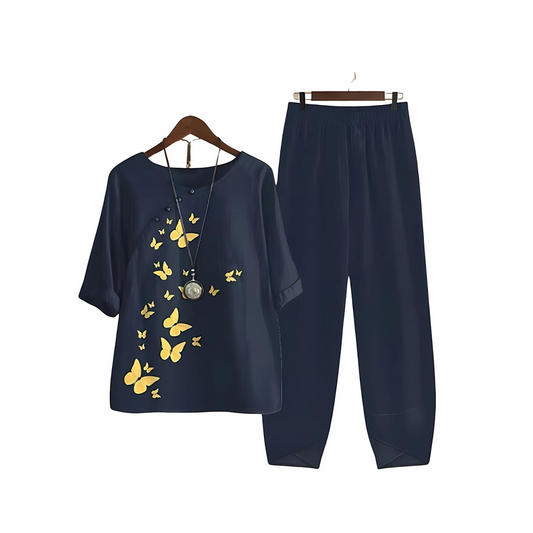 Katarina Printed Blouse and Pants Set | Effortless Chic with Comfortable Fit 0