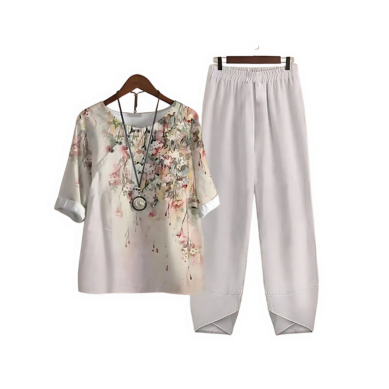 Katarina Printed Blouse and Pants Set | Effortless Chic with Comfortable Fit 2