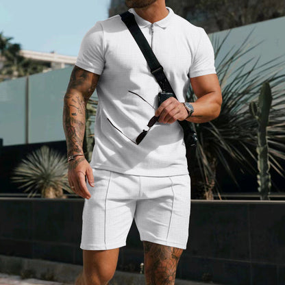 Kilian Zip Polo and Shorts Set | Lightweight Sporty Elegance with Slim Fit 2