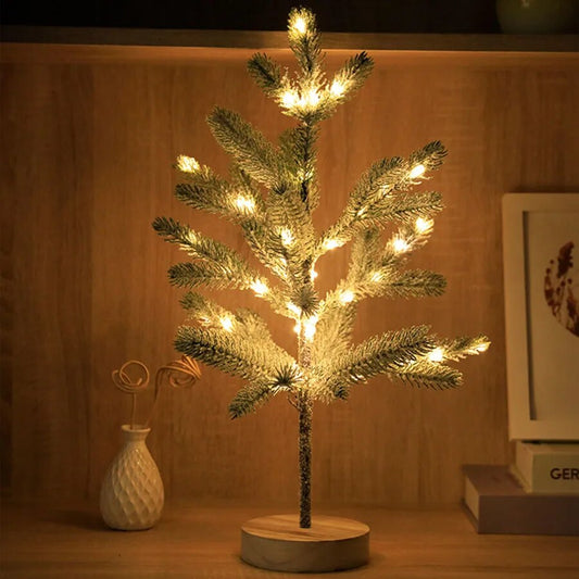LED Christmas Tree Table Lamp | 50 Warm White LEDs with Realistic Pine Design 0