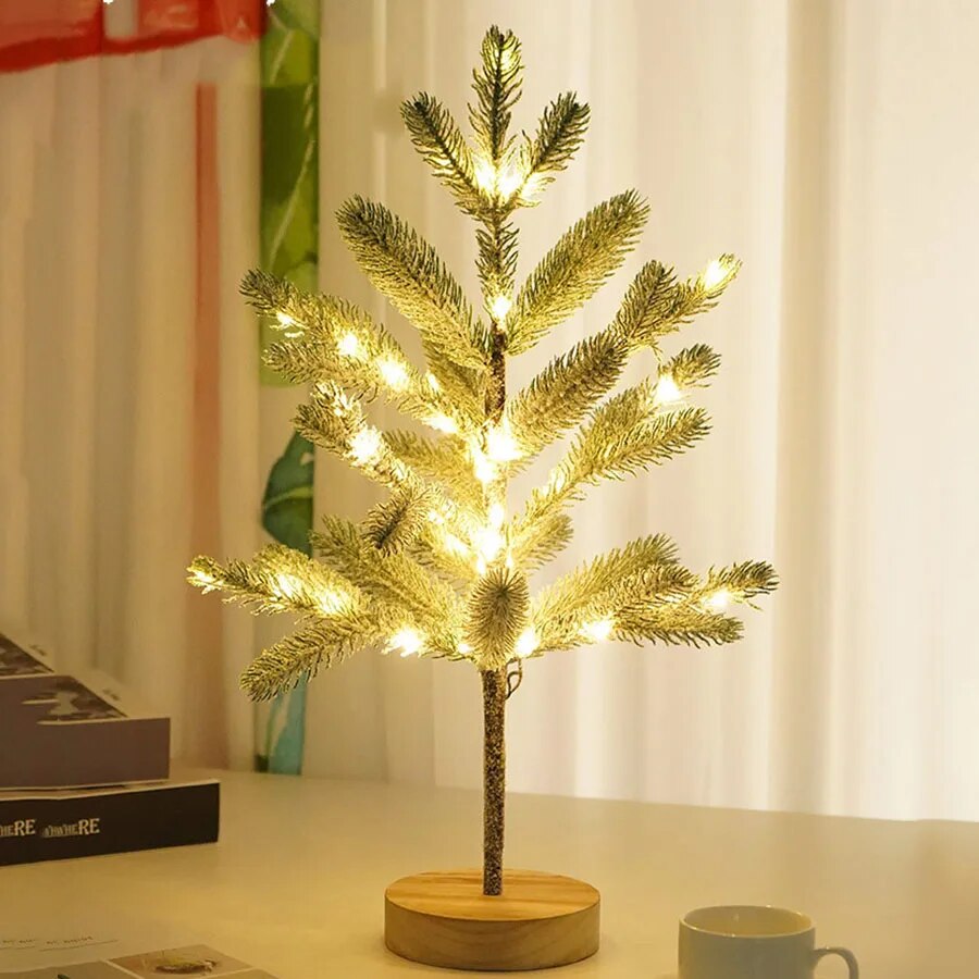 LED Christmas Tree Table Lamp | 50 Warm White LEDs with Realistic Pine Design 3